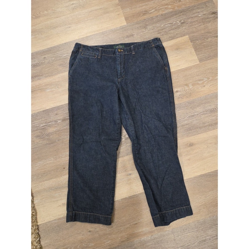 Lauren Ralph Lauren Jeans Women 16 Blue Excellent Newbury Crop Straight Denim